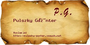 Pulszky Günter névjegykártya